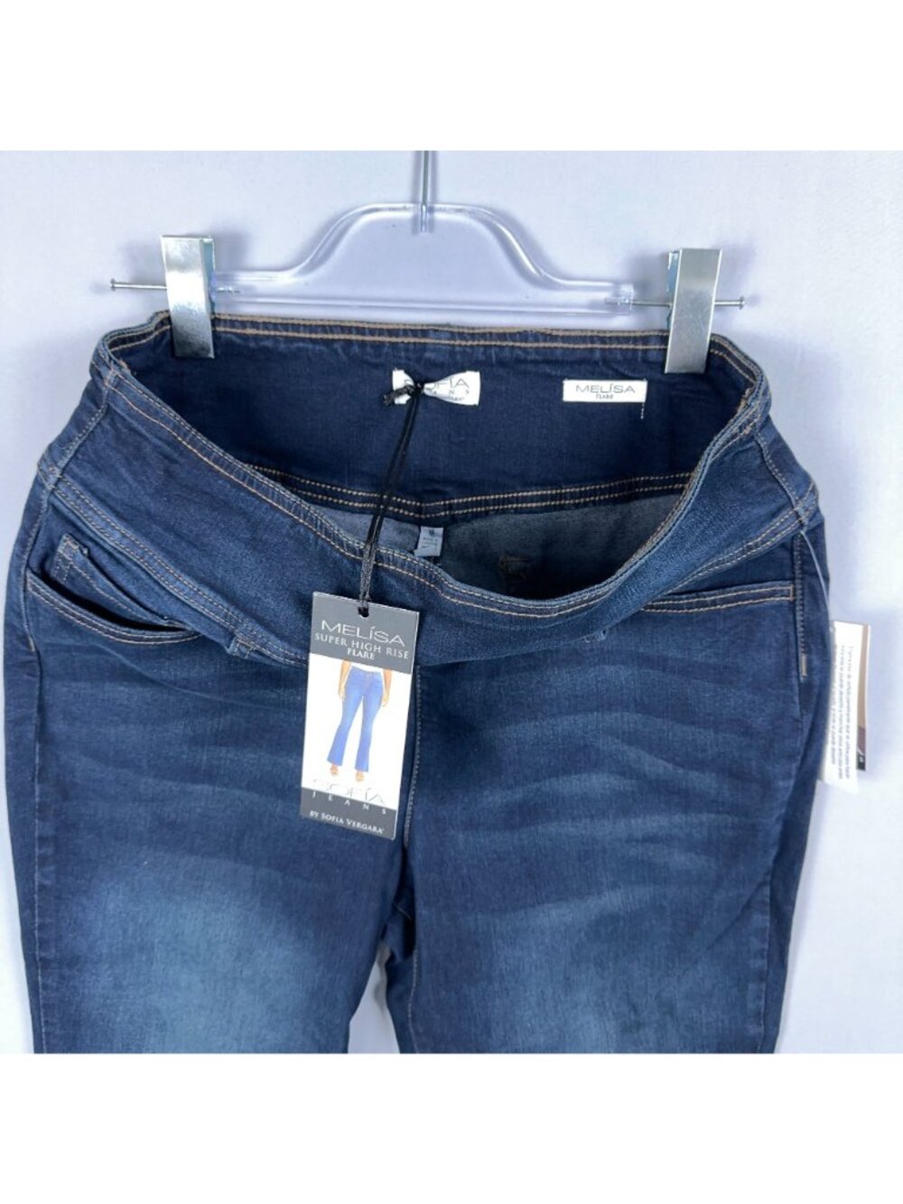 Sofia Jeans By Sofia Vergara Melisa Super High-Rise Flare Jeans Size 14 Pull On - Picture 4 of 12